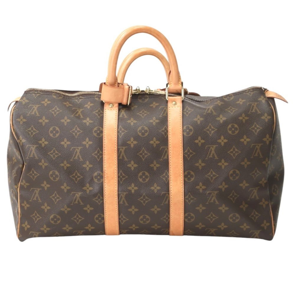 LOUIS VUITTON Authentic Brown Monogram Canvas Keepall 45 Boston Bag - Picture 2 of 15